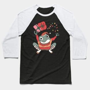 Funny Christmas Frog Baseball T-Shirt